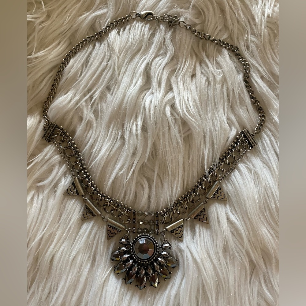 Sylvie Silver and black statement necklace